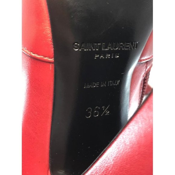 Saint Laurent Red 68 Knee-high Leather Boots - Picture 10 of 12